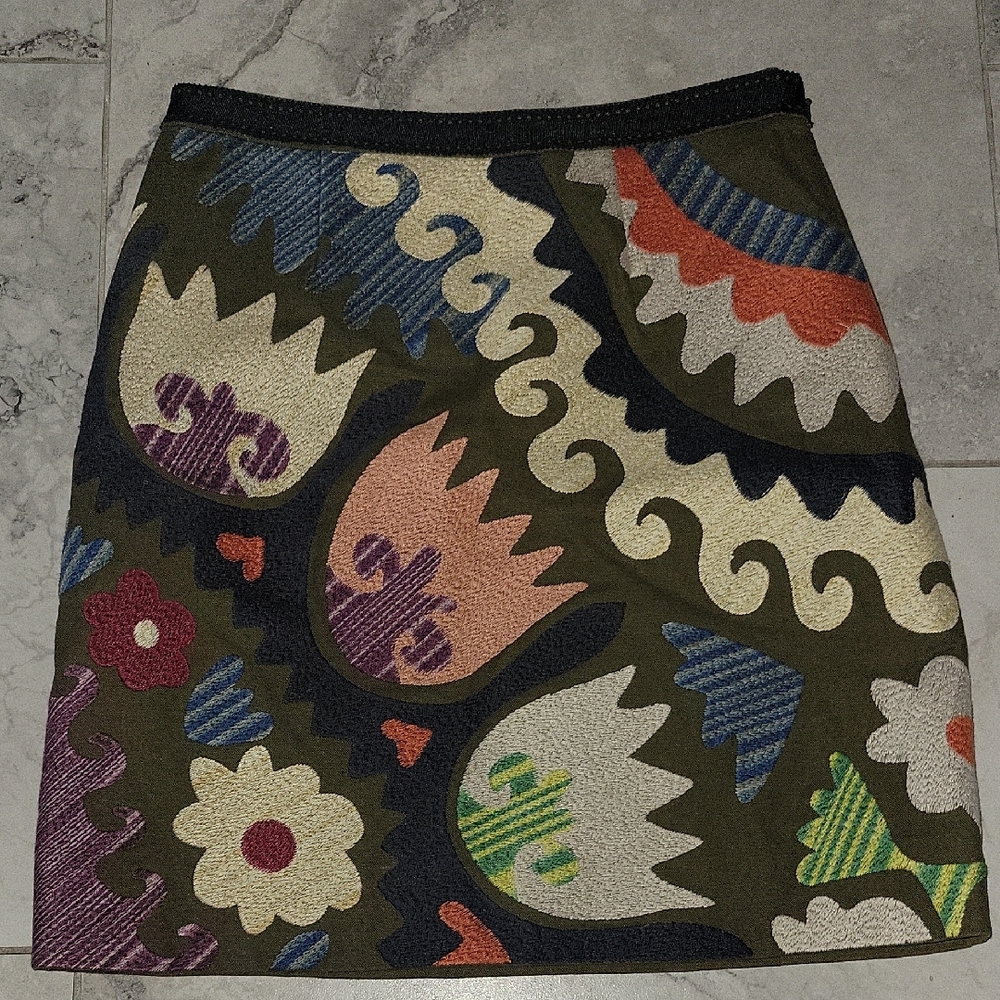 Floral Pattern‎ Mini Skirt - Multicolor